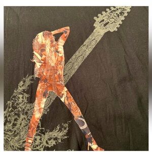 Marc Ecko BLACK T-Shirt GUITAR PLAYER WOMAN Rock Roll Star Singer MUSIC pop XXL